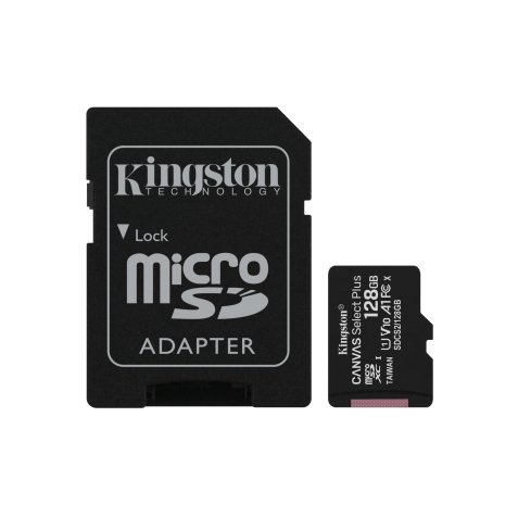 Kingston Technology Canvas Select Carte micSDXC Plus 100R A1 C10 de 128 Go + ADP