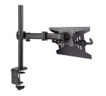 StarTech.com Laptop Desk Mount - Monitor and Laptop Mount - Displays up to 34" (17.6lb/8kg) & Laptops (4.5kg/9.9lb) - Articulating VESA Laptop Tray Arm - Clamp / Grommet Mount