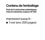 HP Pack de 2 cartouches authentiques d'encre noire/trois couleurs 303