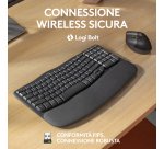 Logitech Wave Keys for Business, tastiera wireless ergonomica con supporto per i polsi imbottito, tecnologia Secure Logi Bolt, Bluetooth, compatibile con Windows/Mac/Chrome/Linux - Grafite