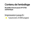 HP Bouteille d'encre jaune GT52 authentique