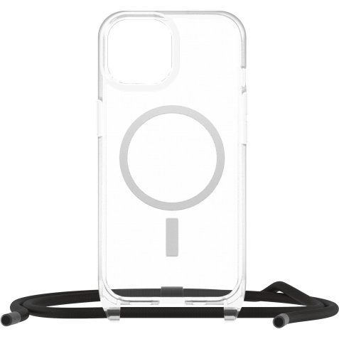 OtterBox React Series Necklace MagSafe para iPhone 15 with Strap, Clear