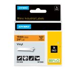 DYMO Rhino Étiquettes en vinyle industrielles | 19 mm x 5,5 m | autocollantes impression en noir sur fond orange | pour étiqueteuses Rhino et LabelManager