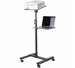 StarTech.com Mobile Projector and Laptop Stand/Cart - Heavy Duty Portable Projector Stand (2 Shelves, hold 22lb/10kg each) - Height Adjustable Rolling Presentation Cart w/Lockable Wheels