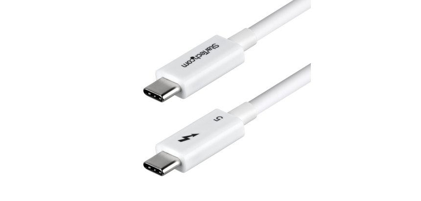 StarTech.com Câble Thunderbolt 5 de 50cm, 80 Gbps/Jusqu'à 120 Gbps, PD 240W, 8K 60Hz, Câble Thunderbolt Certifié, Compatible avec Thunderbolt 4/USB4/USB-C - Blanc