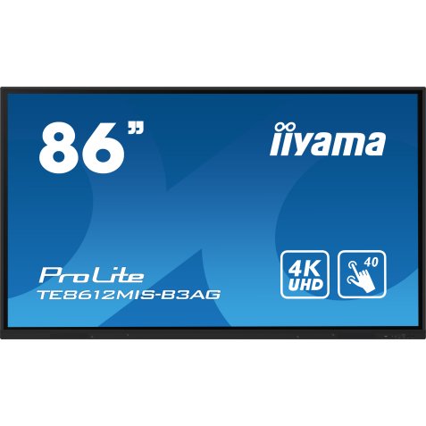iiyama TE8612MIS-B3AG Écran d'affichage dynamique En forme de kiosk 2,18 m (86") LCD Wifi 400 cd/m² 4K Ultra HD Noir Écran tactile Intégré dans le processeur Android 11 24/7