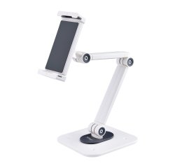 StarTech.com Supporto per Tablet da Tavolo - Braccio Porta Tablet Regolabile da Scrivania - Stand Universale per Tablet Ergonomico, Articolato, Girevole ed Orientabile - Leggio Installabile a Parete - Capacità 1kg