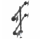 StarTech.com Desk Mount Quad Monitor Arm - Ergonomic VESA 4 Monitor Mount 2x2 up to 27" (17.6lb/8kg) - Articulating & Height Adjustable Pole Mount - Tilt/Swivel/Rotate LCD/LED Screen - Desk Clamp/Grommet