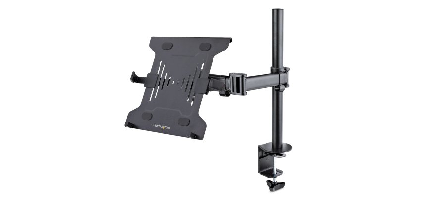 StarTech.com Laptop Desk Mount - Monitor and Laptop Mount - Displays up to 34" (17.6lb/8kg) & Laptops (4.5kg/9.9lb) - Articulating VESA Laptop Tray Arm - Clamp / Grommet Mount