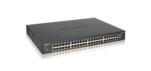 NETGEAR GS348PP Non-géré Gigabit Ethernet (10/100/1000) Connexion Ethernet, supportant l'alimentation via ce port (PoE) Noir