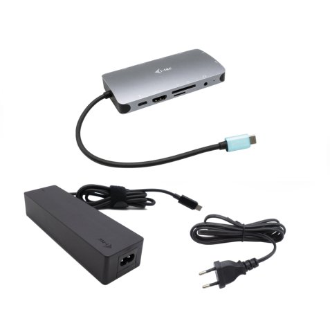 i-tec Metal USB-C Nano Dock HDMI/VGA with LAN + Charger 100W