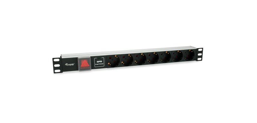 Equip 333309 unità di distribuzione dell'energia (PDU) 7 presa(e) AC 1U Nero, Argento
