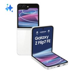 Samsung Galaxy Z Flip7 FE Smartphone AI, RAM 8GB, 128GB, Display 3,4" Super AMOLED/6,7" Dynamic AMOLED 2X, Fotocamera 50MP, White