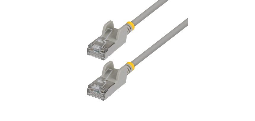 StarTech.com 3m Gray Ultra Slim Cat6A Ethernet Cable, Snagless, FTP, Pure Bare Copper Wire, 34AWG Slim RJ45 Network Patch Cord, Individually Tested