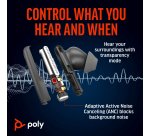 HP Poly Voyager Free 60+ UC Carbon Black Earbuds +BT700 USB-C Adapter +Touchscreen Charge Case