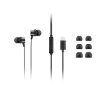 Lenovo 4XD1J77351 Kopfhörer mit Kabel Büro/Callcenter USB Typ-C Schwarz