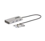 StarTech.com USB-C Multiport Adapter w/Attached USB-C to USB-A Dongle, Dual HDMI (4K30Hz/1080p60Hz), 3x USB-A 5Gbps, Mini Travel Dock, Laptop Docking Station, 1.3ft/40cm Cable
