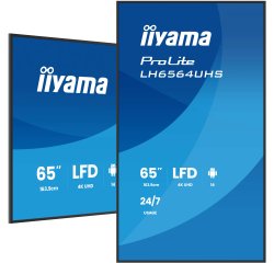 iiyama LH6564UHS-B1AG Écran d'affichage dynamique Écran plat de signalisation numérique 165,1 cm (65") Wifi 500 cd/m² 4K Ultra HD Noir Intégré dans le processeur Android 24/7