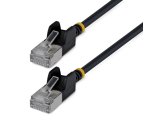 StarTech.com 15cm Black Ultra Slim Cat6A Ethernet Cable, 10 Pack, Snagless, FTP, Pure Bare Copper Wire, 34AWG Ultra Slim RJ45 Network Patch Cord, Individually Tested