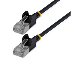 StarTech.com 1.5m Black Ultra Slim Cat6A Ethernet Cable, Snagless, FTP, Pure Bare Copper Wire, 34AWG Slim RJ45 Network Patch Cord, Individually Tested