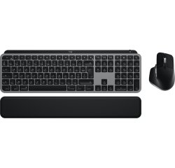 Logitech Master MX Keys S Combo for Mac clavier Souris incluse maison/bureau RF sans fil + Bluetooth AZERTY Français Aluminium, Noir