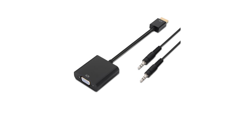 AISENS A122-0126 adaptador de cable de vídeo 0,1 m Negro