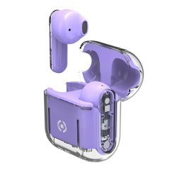 Celly SHEER Auricolare True Wireless Stereo (TWS) In-ear Musica e Chiamate Trasparente, Viola