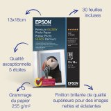 Epson Papier photo brillant Premium (130 x 180 mm), 255 g/m2, 30 feuilles