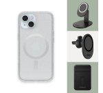 OtterBox Symmetry Series Clear pour MagSafe pour iPhone 15, Stardust (Clear Glitter)