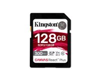 Kingston Technology 128GB Canvas React Plus SDXC UHS-II 300R/260W U3 V90 for Full HD/4K/8K