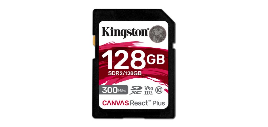 Kingston Technology 128GB Canvas React Plus SDXC UHS-II 300R/260W U3 V90 for Full HD/4K/8K