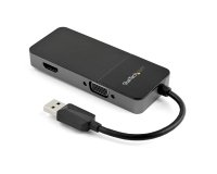 StarTech.com USB 3.0 to HDMI and VGA Adapter - 4K/1080p USB Type-A Dual Monitor Multiport Adapter Converter - External Video Graphics Card for Multiple Screens - Multi Display USB Adapter