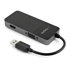 StarTech.com USB 3.0 naar HDMI en VGA Adapter, 4K/1080p USB Type-A Dual Monitor Multiport Adapter Converter, Externe Grafische Videokaart voor Meerdere Schermen, Multi Display USB Adapter
