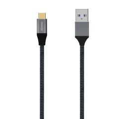 AISENS Cable USB 3.1 Gen2 Aluminio 10Gbps 3A, Tipo USB-C/M-A/M, Gris, 1.0M