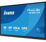 iiyama TE9813A-B1AG Écran d'affichage dynamique Écran plat interactif 2,48 m (97.5") Wifi 500 cd/m² 4K Ultra HD Noir Écran tactile Intégré dans le processeur Android 18/7