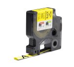 DYMO Rhino etiquetas industriales de tubo termorretráctil | 12 mm x 1,5 m | de color negro sobre fondo amarillo