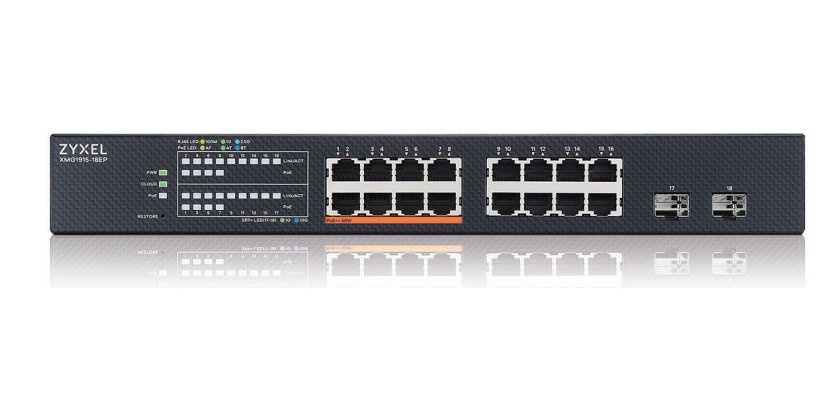 Zyxel XMG1915-18EP Géré L2 2.5G Ethernet (100/1000/2500) Connexion Ethernet, supportant l'alimentation via ce port (PoE)