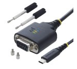 StarTech.com Câble Adaptateur Série Null Modem USB-C (2m/6,6 Pi), Rétention COM, FTDI, Type-C vers Port Femelle DB9 RS232, LED d'État, Vis et Écrous DB9 Interchangeables