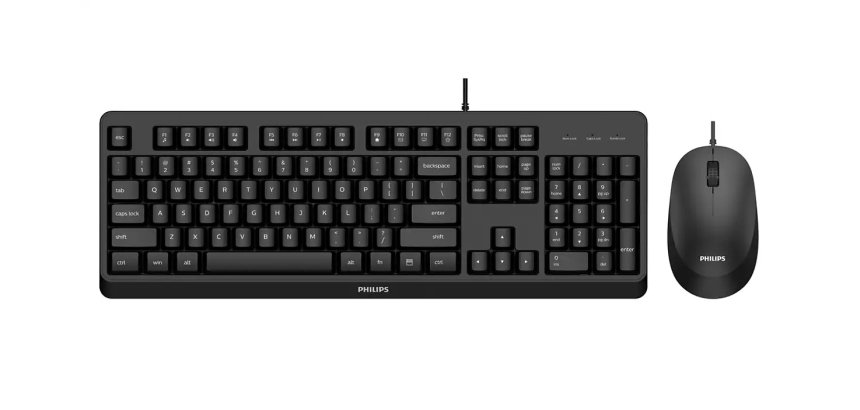 Philips Serie 2000 SPT6207BL/34 tastiera Mouse incluso Universale USB QWERTY Inglese Nero