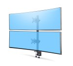 StarTech.com Desk Mount For 2x Vertically Stacked Monitors, Dual 49", Total 70lb (32kg), C-Clamp, Quick-Release VESA System, Widescreen 16:9/Ultrawide 32:9, TAA