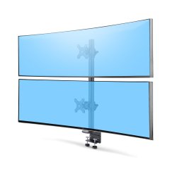 StarTech.com Monitorstandaard voor Twee Verticaal Gestapelde Schermen, Dual 49", Max 32kg, C-Klem, Quick-Release VESA Systeem, Widescreen 16:9/Ultrawide 32:9 display, TAA