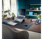Tapis de bureau leitz xl antiderapant coins arrondis   dim 100x40cm coloris noir mat