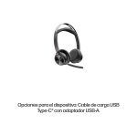 HP Poly Voyager Focus 2-M USB-C-C Headset USB-C/A Adapter Charging Stand