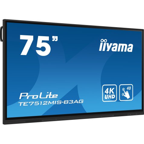 iiyama TE7512MIS-B3AG Écran d'affichage dynamique En forme de kiosk 190,5 cm (75") LCD Wifi 400 cd/m² 4K Ultra HD Noir Écran tactile Intégré dans le processeur Android 11 24/7