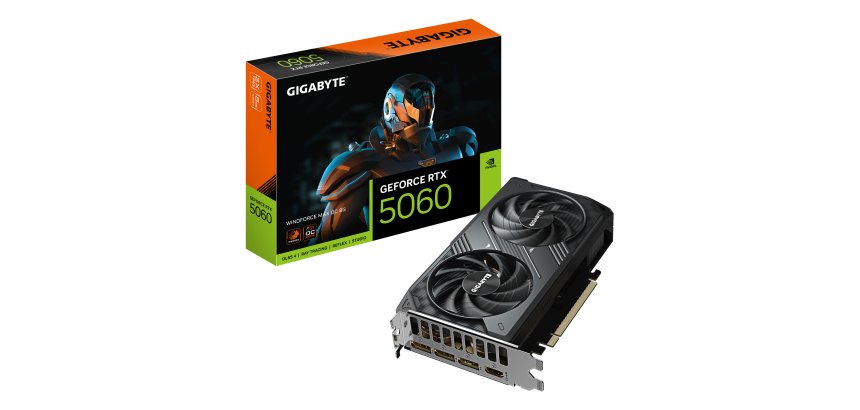 GIGABYTE GeForce RTX 5060 WINDFORCE MAX OC 8G Scheda Grafica – 8 GB GDDR7, 128 bit, PCI-E 5.0, 2512 MHz Frequenza del core, 3 x DisplayPort, 1 x HDMI, NVIDIA DLSS 4, GV-N5060WF2MAX OC-8GD
