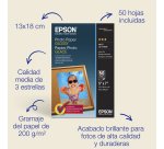 Epson Papel fotográfico brillante de (130 × 180 mm), 200 g/m2, 50 hojas