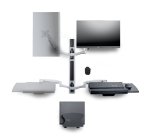 StarTech.com Estación de Trabajo Soporte de Pared para Monitor VESA de 27 Pulgadas (10kg) con Bracket para CPU / Ordenador y Bandeja para Teclado y Ratón - con Brazo Articulado para Monitor