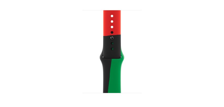 Apple MUQ73ZM/A Accesorios para dispositivos vestibles inteligentes Grupo de rock Negro, Verde, Rojo Fluoroelastómero