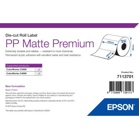 Epson 7113701 Etiqueta para impresora autoadhesiva Blanco 105 x 152 mm