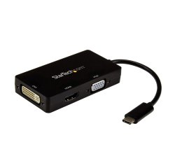 StarTech.com Adaptateur multiport USB-C - 3 en 1 - USB Type-C vers HDMI DVI ou VGA